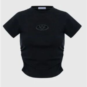 Black Logo Crewneck cropped T-Shirt
